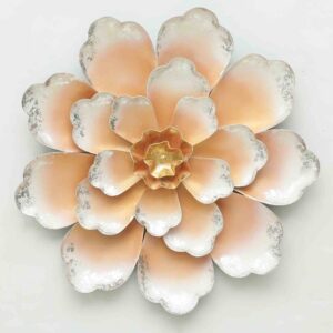Iron Decorative Flower Wall Art In Pink