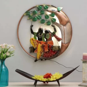 ron Lord Krishna Wall Art With LED In Gold