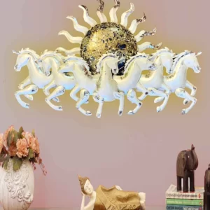 Iron 7 Sun Horse Mozaic White Small Wall Art