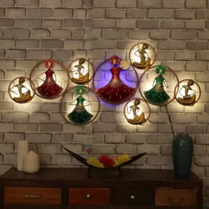 Musician Doll Frame Wall Art With Led In Multicolou