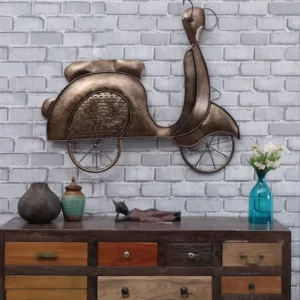 Iron Scooter Wall Art In Copper
