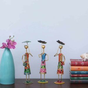Iron Umbrella Doll Set Table Decor Ganeshay Textiles Craft